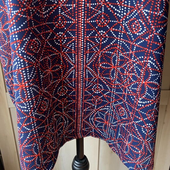 Adrienne Vittadini geometric print short sleeve knee length boho shift dress 10 - Picture 6 of 10